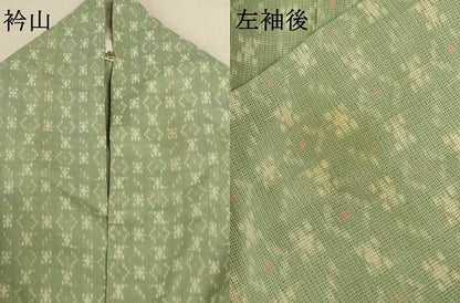 平和屋着物＊夏物 小紋 幾何学文様 やまと誂製 洗える着物 AABH9434jd