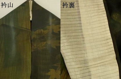 平和屋着物＊夏物 小紋 紗 楓文 正絹 逸品 AABH9435jd