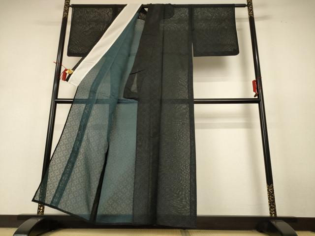平和屋着物＊夏物 小紋 紗 七宝文 正絹 逸品 AABH9438jd