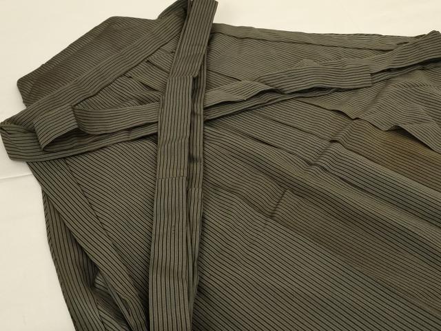 平和屋着物＊夏物 男性 行灯袴 縞 正絹 逸品 AABH9440jd