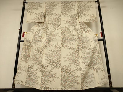 平和屋着物＊夏物 小紋 絽 手描き 草花文 正絹 逸品 AABH9442jd