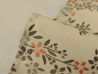 平和屋着物＊夏物 小紋 絽 手描き 草花文 正絹 逸品 AABH9442jd