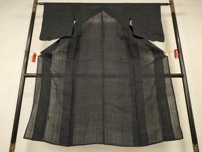 平和屋着物＊夏物 上布 井桁絣 麻 逸品 AABH9443jd