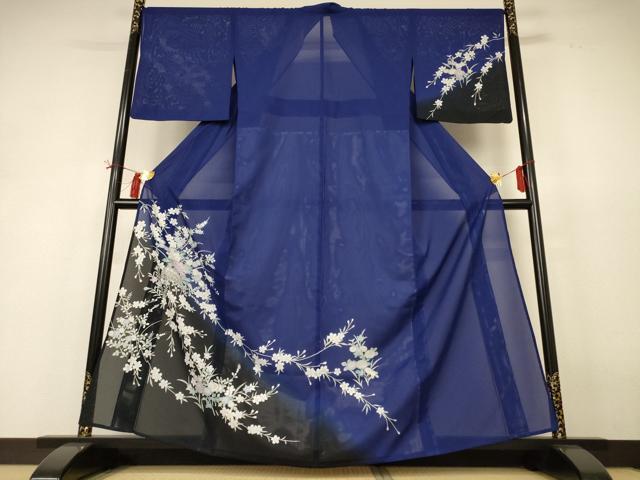 平和屋着物＊夏物　訪問着　絽　草花文　暈し染め　洗える着物　AABH9445jd