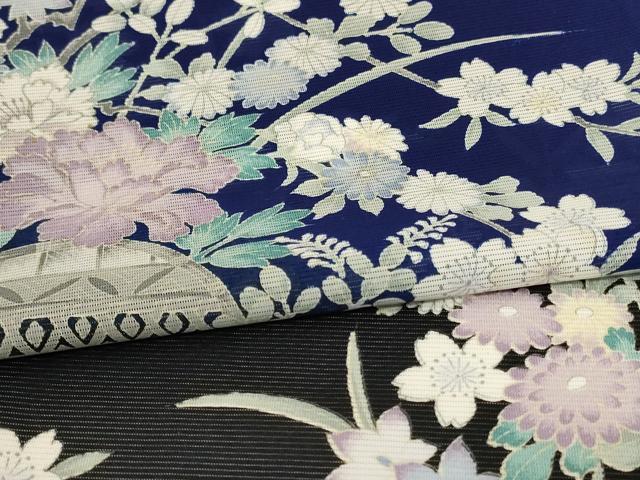 平和屋着物＊夏物　訪問着　絽　草花文　暈し染め　洗える着物　AABH9445jd