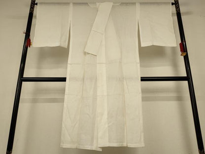 平和屋着物＊夏物 長襦袢 絽 流水舞葉文 鳥の子色 麻 AABH9447jd