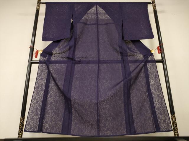 平和屋着物＊夏物 色無地 薄紋紗 黒紅色 正絹 逸品 AABH9448jd