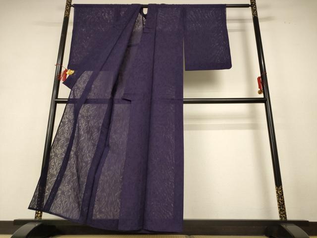 平和屋着物＊夏物 色無地 薄紋紗 黒紅色 正絹 逸品 AABH9448jd
