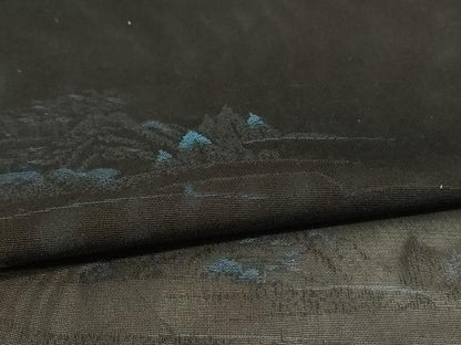 平和屋着物＊夏物 小紋 風通紗 風景文 正絹 逸品 AABH9449jd