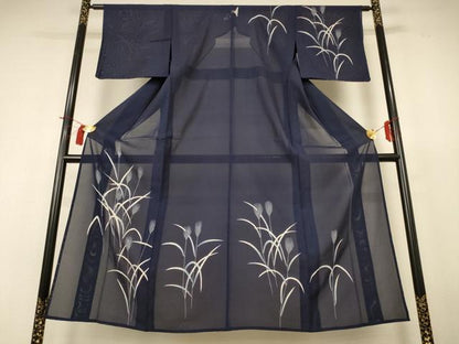 平和屋着物＊夏物 訪問着 絽 草花文 銀糸 正絹 逸品 AABH9452jd