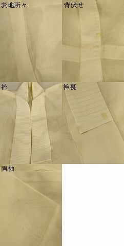 平和屋着物＊夏物 長襦袢 流水笹紋紗 鳥の子色 麻 AABH9453jd