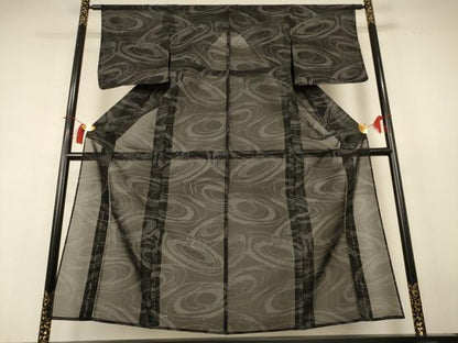 平和屋着物＊夏物 紗紬 幾何学文様 正絹 逸品 未使用 AABH9454jd