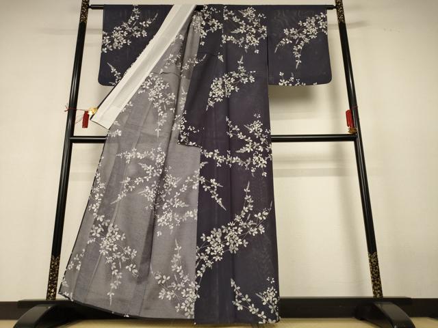 平和屋着物＊夏物　小紋　花間道　黒地　洗える着物　AABH1945ck 平和屋着物＊夏物 小紋 花間道 黒地 洗える着物 AABH1945ckの通販はau