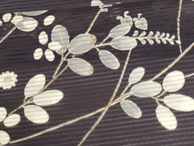 平和屋着物＊夏物 小紋 絽 草花文 洗える着物 AABH9455jd