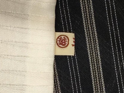 平和屋着物＊夏物 紗紬 縞 三越扱い 正絹 逸品 AABH9458jd