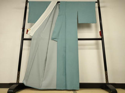 平和屋着物＊夏物 色無地 絽 錆青磁色 正絹 逸品 AABH9462jd