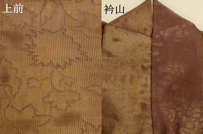 平和屋着物▽小紋　無双　紗袷　紗×紗　草花文　正絹　逸品　AABH9469jd