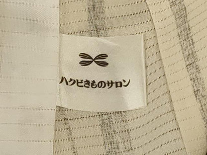 平和屋着物＊夏物 小紋 絽 よろけ縞 洗える着物 AABH9470jd