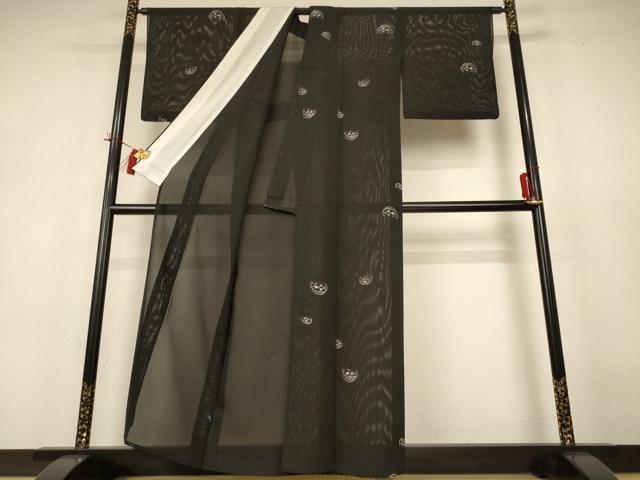平和屋着物＊夏物 小紋 絽 芝花文 正絹 逸品 AABH9475jd