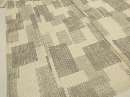 平和屋着物＊夏物 小紋 絽 幾何学文様 暈し染め 正絹 逸品 AABH9476jd