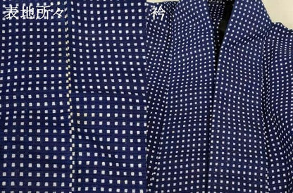 平和屋着物＊夏物 男性 小紋・浴衣兼用 綿絽 格子 綿 逸品 AABH9485jd