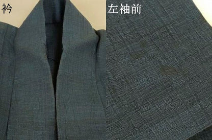 平和屋着物＊夏物 色無地 ちぢみ織 百入茶色 AABH9489jd