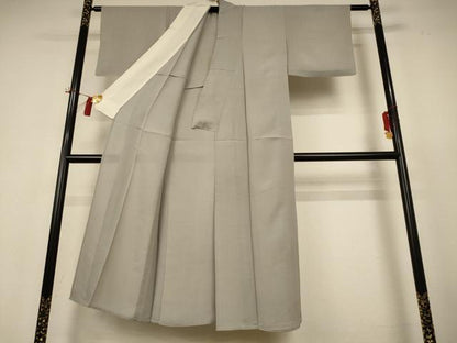 平和屋着物＊夏物 色無地 絽 絹鼠色 正絹 逸品 AABH9491jd