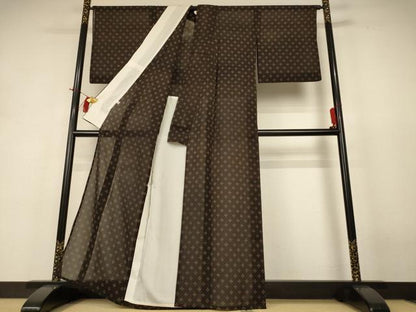 平和屋着物＊夏物 小紋 紗 舞花文 正絹 逸品 AABH9495jd