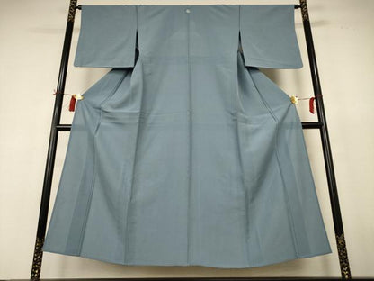 平和屋着物＊夏物　色無地　絽　湊鼠色　正絹　逸品　AABH9498jd