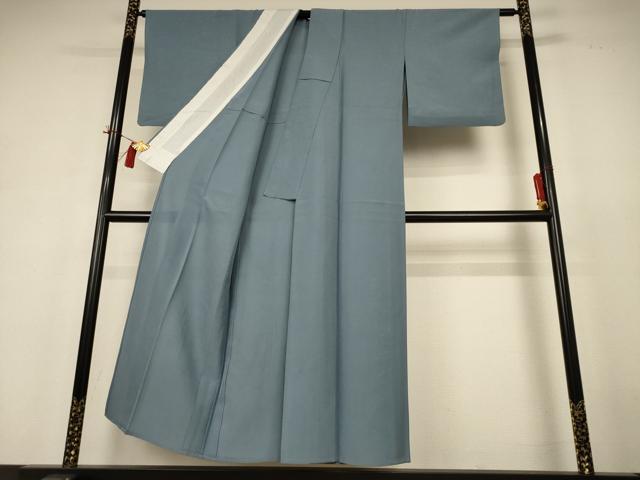 平和屋着物＊夏物　色無地　絽　湊鼠色　正絹　逸品　AABH9498jd