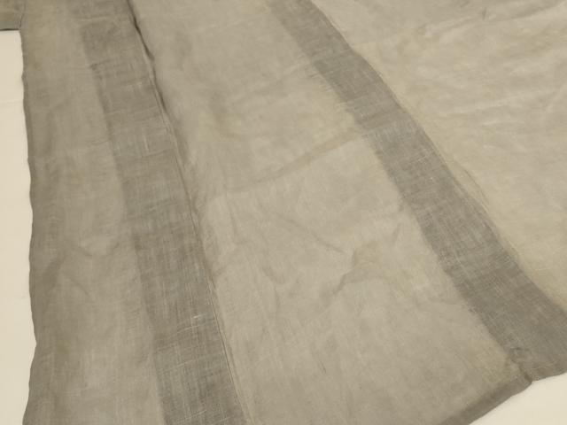 平和屋着物＊夏物 男性 色紋付 灰青色 麻 逸品 AABH9503jd