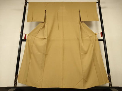 平和屋着物＊夏物 色無地 絽 黄橡色 正絹 逸品 AABH9504jd