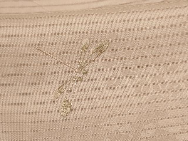 平和屋着物＊夏物 訪問着 絽 刺繍 草花文 勝虫 正絹 逸品 AABH9505jd