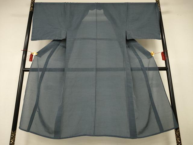 平和屋着物＊夏物 男性 色無地 紗 錆鼠色 正絹 逸品 AABH9506jd