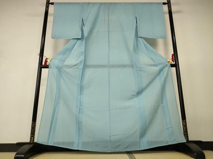 平和屋着物＊夏物　色無地　絽　水色　正絹　逸品　AABH9507jd