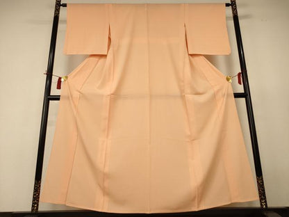平和屋着物＊夏物 色無地 絽 洒落柿色 正絹 逸品 AABH9511jd