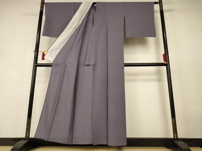 平和屋着物＊夏物 色無地 絽 源氏鼠色 正絹 逸品 AABH9512jd
