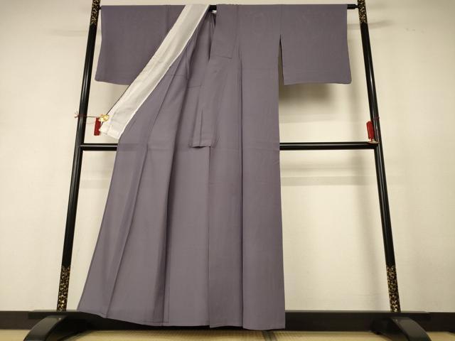 平和屋着物＊夏物 色無地 絽 源氏鼠色 正絹 逸品 AABH9512jd