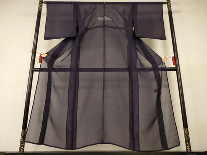 平和屋着物＊夏物 色無地 紗 黒紅色 正絹 逸品 AABH9513jd