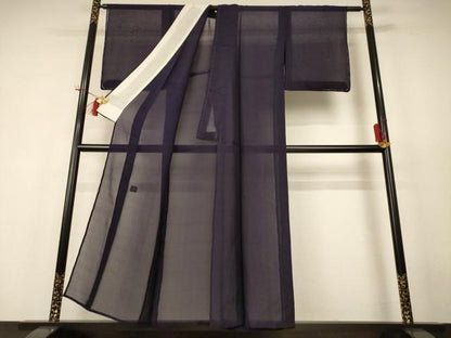 平和屋着物＊夏物 色無地 紗 黒紅色 正絹 逸品 AABH9513jd