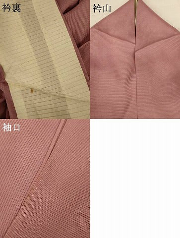 平和屋着物＊夏物 色無地 絽 薄柿色 正絹 逸品 AABH9515jd