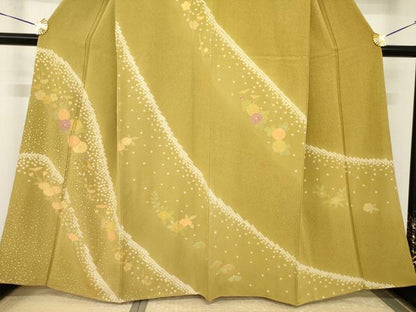 平和屋着物●訪問着　絞り　遠山花文　金彩　正絹　逸品　AABH9523ck