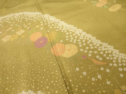 平和屋着物●訪問着　絞り　遠山花文　金彩　正絹　逸品　AABH9523ck
