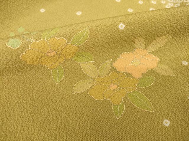 平和屋着物●訪問着　絞り　遠山花文　金彩　正絹　逸品　AABH9523ck