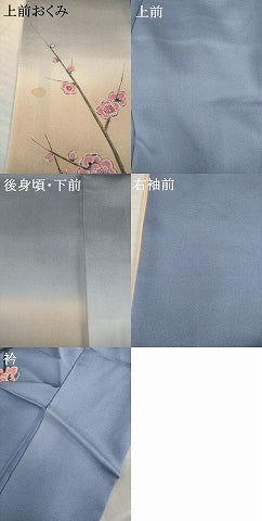平和屋着物●訪問着　作家物　手描き　花鳥文　暈し染め　正絹　逸品　AABH9531ck