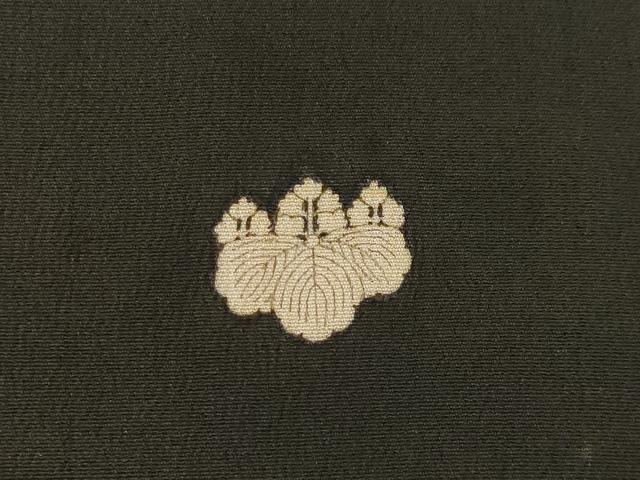 平和屋本店●アンティーク　大正ロマン　黒留袖　駒刺繍　扇面花文　金彩　正絹　逸品　AABH9532ck