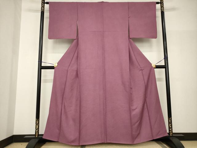 平和屋着物●伝統工芸師　服部光擴　江戸小紋　鮫小紋柄　草木染　ログウッド　正絹　逸品　AABH9533ck