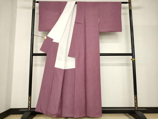 平和屋着物●伝統工芸師　服部光擴　江戸小紋　鮫小紋柄　草木染　ログウッド　正絹　逸品　AABH9533ck