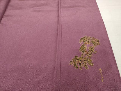 平和屋着物●伝統工芸師　服部光擴　江戸小紋　鮫小紋柄　草木染　ログウッド　正絹　逸品　AABH9533ck