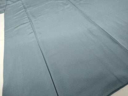 平和屋着物●上質な色無地　御召御納戸色　正絹　逸品　AABH9535ck